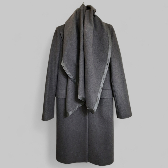 2 Piece MARGIELA Blanket Long Coat Detachable Collar Wool Cashmere Gray 42 6 - Picture 3 of 15
